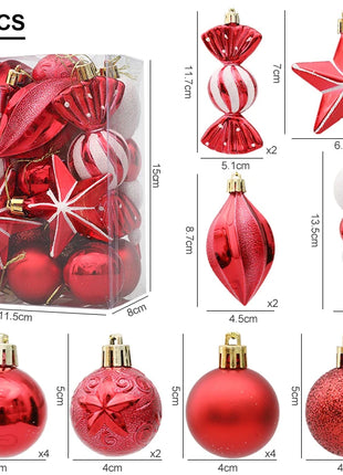 29/20 pezzi palline per albero di Natale ciondolo appeso bastoncino di zucchero pigna ornamento set decorazione della casa di Natale 2024 Navidad Capodanno - riparo82