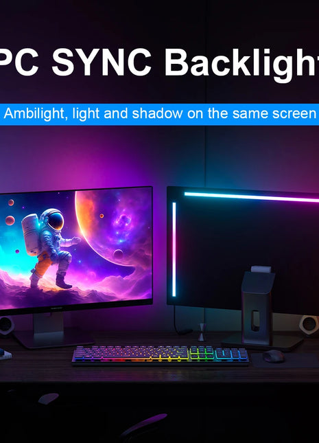Smart Ambient TV PC Display Sync Computer Monitor Backlight LED Strip Light RGB Color DIY Game Holiday Atmosphere Decor Lamp - Riparo82