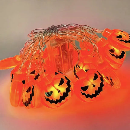 1PC Halloween 10 LED Battery Powered String Lights With Ghost Witch Cat Pumpkin Spider Web Skeleton Mummy Pirate Shape Indoor
