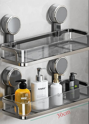 Portaoggetti da bagno a ventosa, WC senza perforazione, portaoggetti rimovibile a parete, lavabo, appendiabiti da parete