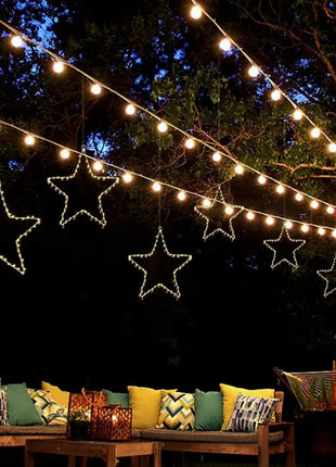 Confezione da 1/3 luci natalizie a stella in ferro a LED alimentate a batteria con telecomando 8 modalità lampade per la decorazione natalizia all'aperto per interni domestici