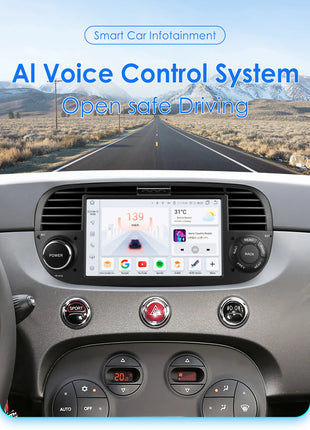 Hizpo 7 Inch 8 Core Car Radio Stereo for FIAT 500 2007-2015 GPS 2din Autoradio CarPlay Android 13 Auto Navigation Head Unit Wifi - Riparo82