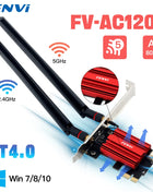 FENVI WiFi 5 PCIE Adattatore WiFi AC1200 Scheda di rete wireless Dual Band 2.4G/5GHz 802.11AC per Bluetooth 4.0 Desktop Windows 10/11 - Riparo82