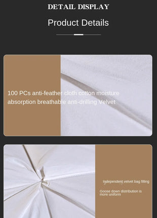 Soft Pillows White Goose Down Feather Pillows for Sleeping Neck Protection Bed Pillows with 100% Cotton Cover - Riparo82