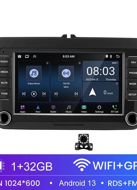 2 Din Car Radio Android 13 Car Multimedia Player GPS WiFi Carplay For Volkswagen Skoda Octavia golf 5 6 touran passat polo Jetta - Riparo82