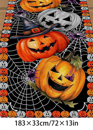 Halloween Tablecloth tablecover table decor Haunted House Pumpkin Spider Web Tablecloth 2025 Halloween Party Decoration Supplies - Riparo82
