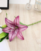 Real Looking 3D Printing Lily Branch  Artificial Flowers White Fake Flowers Flores for Wedding Home Garden Decoration