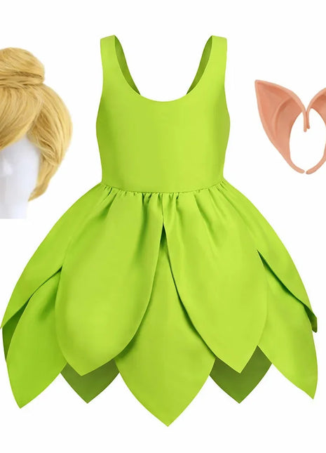 Costume Trilly Campanellino Carnevale 2026 - Abito Fata Verde Bambina