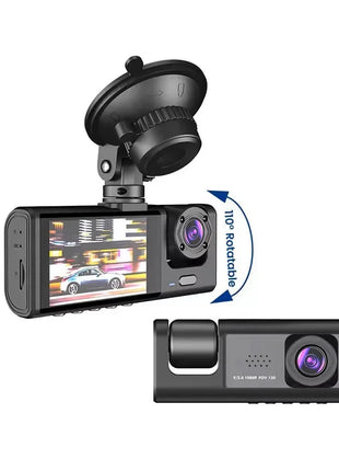 3 Lens Car DVR Camera HD 1080P Inside Vehicle Dash Cam Three Way Front and Rear DVRs Recorder Video Registrator Dash Camcorder - Riparo82