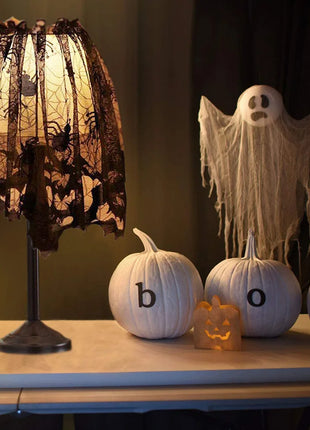 Halloween Decoration Black Spider Web Tablecloth Lace Table Runner Fireplace Cover Halloween Party Home Decor Haunted House Prop - Riparo82