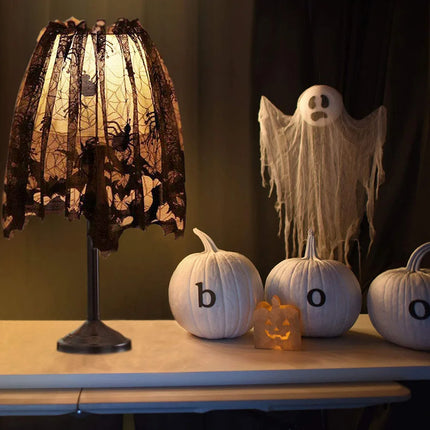 Halloween Decoration Black Spider Web Tablecloth Lace Table Runner Fireplace Cover Halloween Party Home Decor Haunted House Prop