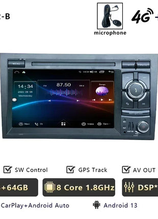 Car Radio Multimedia Wireless Carplay For Audi A4 B6 B7 S4 RS4 2002-2012 CHSTEK Bluetooth Android GPS WIFI 4G Auto Screen Stereo - Riparo82