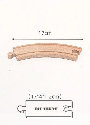 Nuovi tipi di parti di cingoli in legno Pista ferroviaria in legno di faggio Accessori per giocattoli adatti a tutte le marche Piste in legno Giocattoli per regali per bambini - riparo82