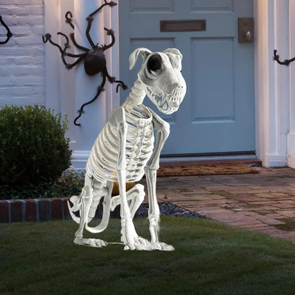 Halloween  Dog Skeleton Statue Skeleton Dog Puppy Skeleton Sculpture Scary SittingSpooky Skeleton Animals Decor for Home
