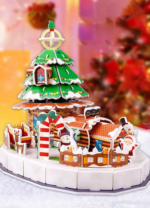 Montessori Casa di Natale Natale Puzzle 3D Treno Albero di Natale Carta di carta Puzzle fatto a mano Modello per bambini fai da te Giocattolo per bambini - riparo82