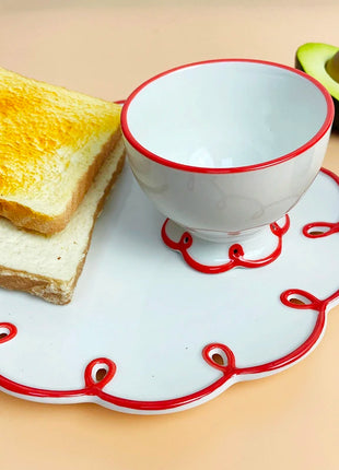 Holaroom piatto in ceramica scavato tazza da tè al latte pratico piatto da pranzo tazza da caffè Dessert piatto da pane stoviglie stoviglie da cucina - riparo82