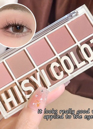 10-Color Matte & Glitter Eyeshadow Palette – High-Pigment, Long-Lasting, Waterproof & Smudge-Proof for Daily & Nude Makeup - Riparo82