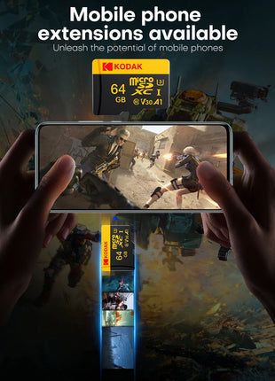 Scheda Micro SD Kodak Ultra oro nero 128 GB 32 GB 64 GB 256G Scheda di memoria TF Schede di memoria Flash Card per fotocamera del telefono + lettore di schede