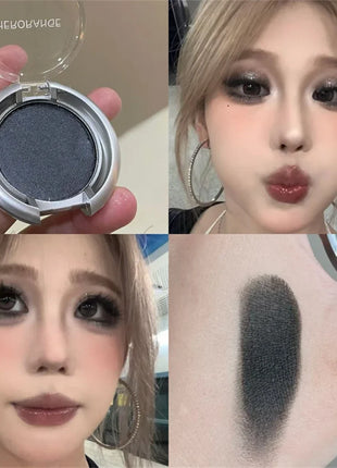 Smoky Pearl Glitter Eyeshadow Green Black Purple Shimmer Silkworm Highlight Creamy Monochrome Eye Shadow Matte Palette Makeup - Riparo82