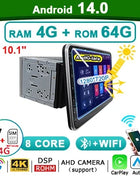 10 inch 2 DIN Android 14 Universal Multimedia Video Player, Car Radio, Wireless carplay android auto WiFi, GPS, Bluetooth, Audio - Riparo82