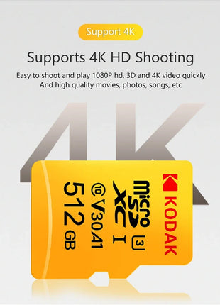 KODAK Micro SD Card Driving Recorder scheda di memoria da 64GB per telefono cellulare PC auricolare altoparlante HD Camera
