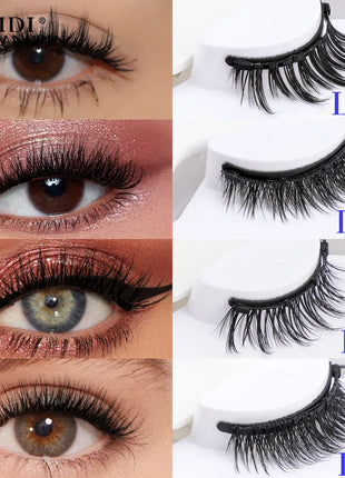 1 Pair Magnetic False Eyelashes Handmade 3D Natural False Eyelashes Reusable Magnetic Eyelashes Tweezers Set Makeup Tools - Riparo82