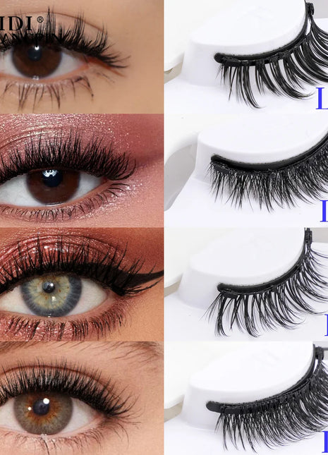 1 Pair Magnetic False Eyelashes Handmade 3D Natural False Eyelashes Reusable Magnetic Eyelashes Tweezers Set Makeup Tools - Riparo82