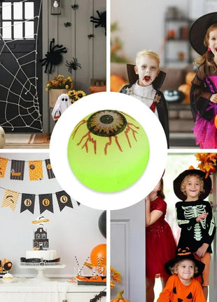 5/50PCS Luminous Bouncing Ball Halloween Glow in The Dark Eyeball Toys Rubber Fake Eyeball Haunted House Horror Decoration Props - Riparo82
