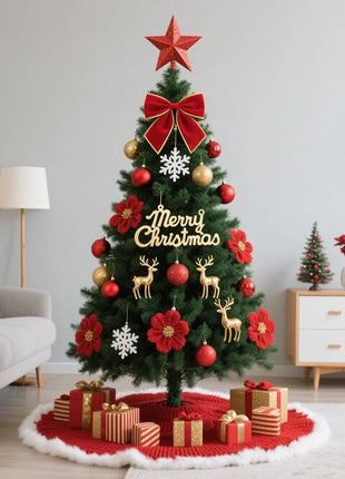 Set di alberi di Natale fai-da-te 2.1/2.4/3m Grande decorazione per albero di Natale Decorazioni per la casa Festa Ornamento per le vacanze Albero di Natale rosso Dropship
