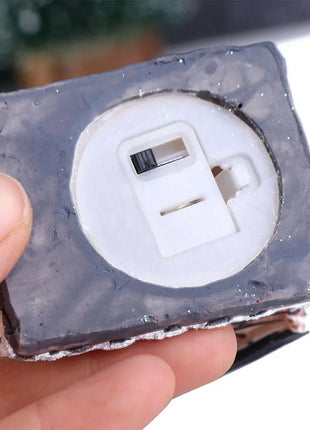 Decorazioni per la casa Figurina di Capodanno Mini resina artigianale Decorazione natalizia luminosa Decorazione della casa del villaggio Luce a LED