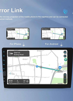 Hikity 9'' Car Stereo Radio 1 Din Carplay Android auto autoradio with Bluetooth FM Radio Receiver Support Mirror Link USB