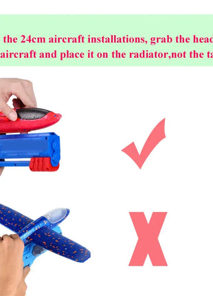 Bambini 24/34 cm Schiuma Aereo Lanciatore Giocattolo da esterno per Ragazzi Sport Catapulta Gioco Bambini Ragazza Compleanno Regali di Natale - riparo82