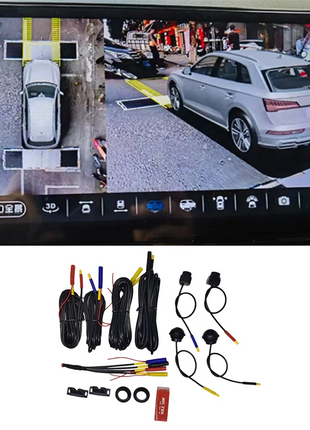 T45C_360 Vehicle Camera Panoramic Surround View 1080P AHD Front Rear Left Right View Camera for Android Car Radio System - Riparo82