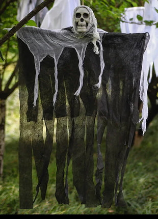 Halloween Outdoor Decoration Skull Gauze Hanging Ghost Skull Pendant Bar Haunted House Secret Room Scene Layout Horror Props - Riparo82