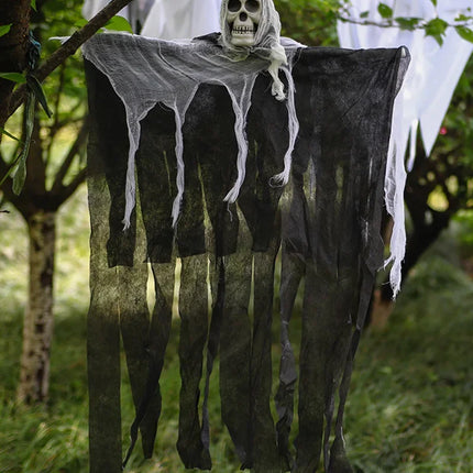 Halloween Outdoor Decoration Skull Gauze Hanging Ghost Skull Pendant Bar Haunted House Secret Room Scene Layout Horror Props