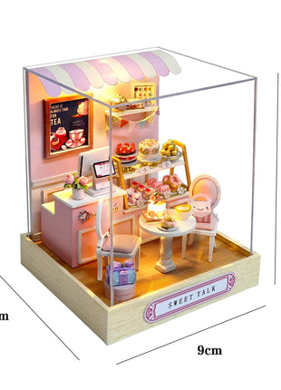 Fai da te in legno caldo Natale Lodge Casa Case delle bambole Kit modello in miniatura Casa delle bambole con mobili Luci a LED per regali di amici