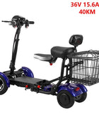 Scooter Mobilità 4 Ruote 500W Doppio Motore 36V - Pieghevole Anziani 3 Velocità - riparo82
