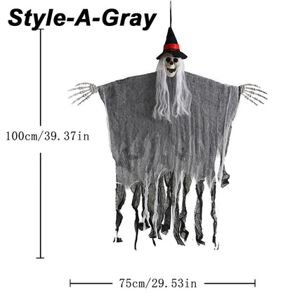 Halloween pumpkin Hanging Ghost party decorations hanging green light light-emitting sound props yard Ghost House Decoration