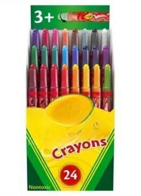24 mini twist-up crayons perfect for coloring, drawing and creating on the go