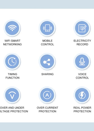TOMZN TUYA 1-63A 1P 2P WIFI Smart Switch Energy Meter Circuit Breaker voltage current leakage temperature protection cut off L+N - Riparo82