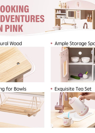 Robotime Robud Cucina in legno per bambini Cucina da gioco con caratteri di gioco Set da cucina per bambini Regalo per ragazze Ragazzi 3+ - riparo82