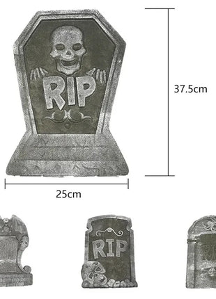 1pcs Halloween Foam Tombstones Outdoor Home Decoration Outdoor Bats Skeleton Gravestone Graveyard Horror Atmosphere Party Props - Riparo82