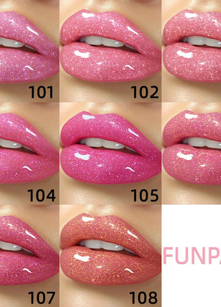 8 Color Glitter Shimmer Lip Gloss Moisturizing Lip Tinted Fuller Lip Effect Diamond Liquid Lipstick Makeup Sexy Lip Care Gifts - Riparo82