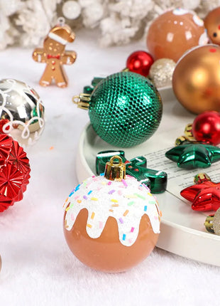 Nuovi 42 set di decorazioni natalizie Palline verniciate elettrolitiche, palline di plastica, decorazioni per finestre, pendenti per albero di Natale - riparo82
