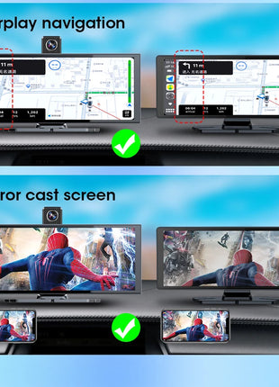 11.26 inch Dash Cam Car DVR 4K Camera Wireless Carplay Android Auto Touch Screen Dual Len Video Recorder Dashboard BT FM AUX GPS - Riparo82
