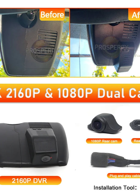 Dash Cam 4K Have a sunroof for Mazda CX-5 CX-3 CX-8 (2017-2024),Wireless WiFi OEM Car DVR Camera,Dashcam fit Left-Hand Drive - Riparo82