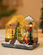 Scena di Natale Case del villaggio Edifici da collezione Casa di Natale da tavolo a LED per camera da letto Soggiorno interno Scrivania Festa di Natale