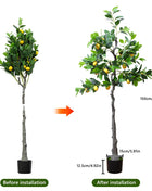 120cm/150cm Artificial Lemon Tree Artificial Tree With Fruit Fake Bonsai Plant Plastic Potted Plant Christmas Home Garden Decor