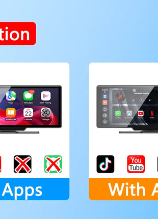 10.26" Wireless Carplay Android Auto Screen Car Radio Multimedia Video Player Rearview Camera Automotive Accessories 5G WIFI FM - Riparo82