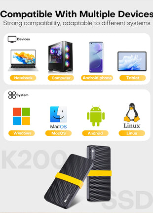 Kodak SSD esterno X200 Unità a stato solido portatile da 1 TB USB 3.1 Tipo C Disco rigido 512 GB 256 GB Mini Flash per PS4 Laptop MacBook PC